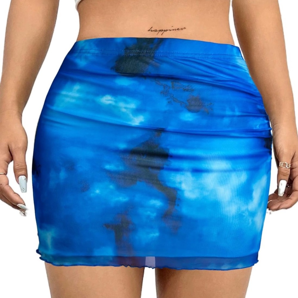 🆕 blue galaxy patten skirt